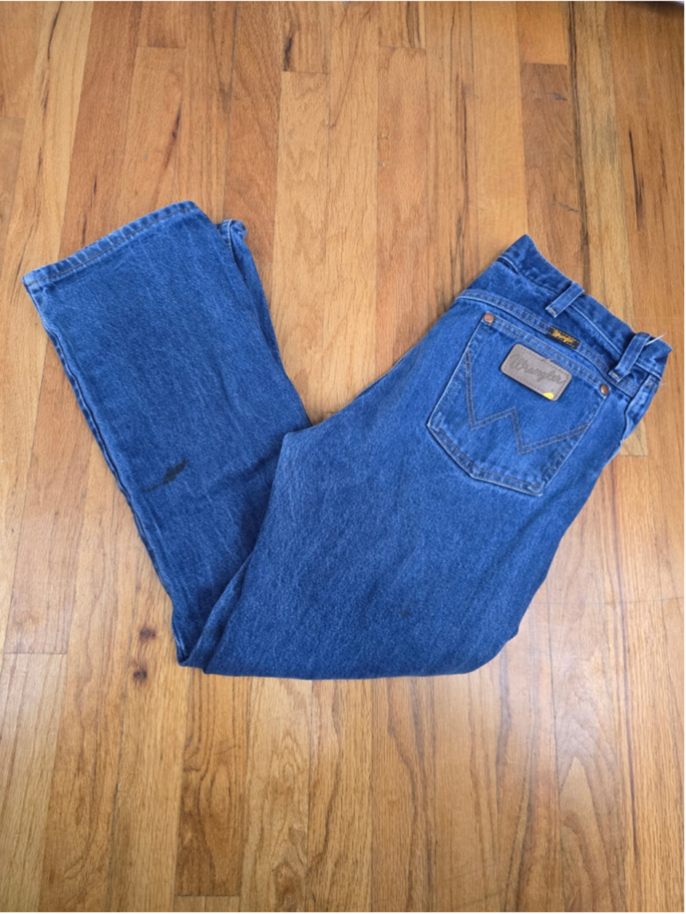 Men's Wrangler Straight Leg Jeans, Size 34x29, Blue